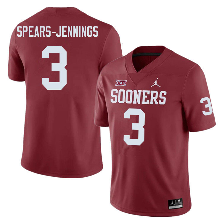 Oklahoma Sooners #3 Robert Spears-Jennings College Football Jerseys Sale-Crimson